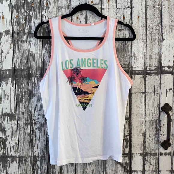 Guess Los Angeles palm tree tropical tank top - Picture 1 of 4